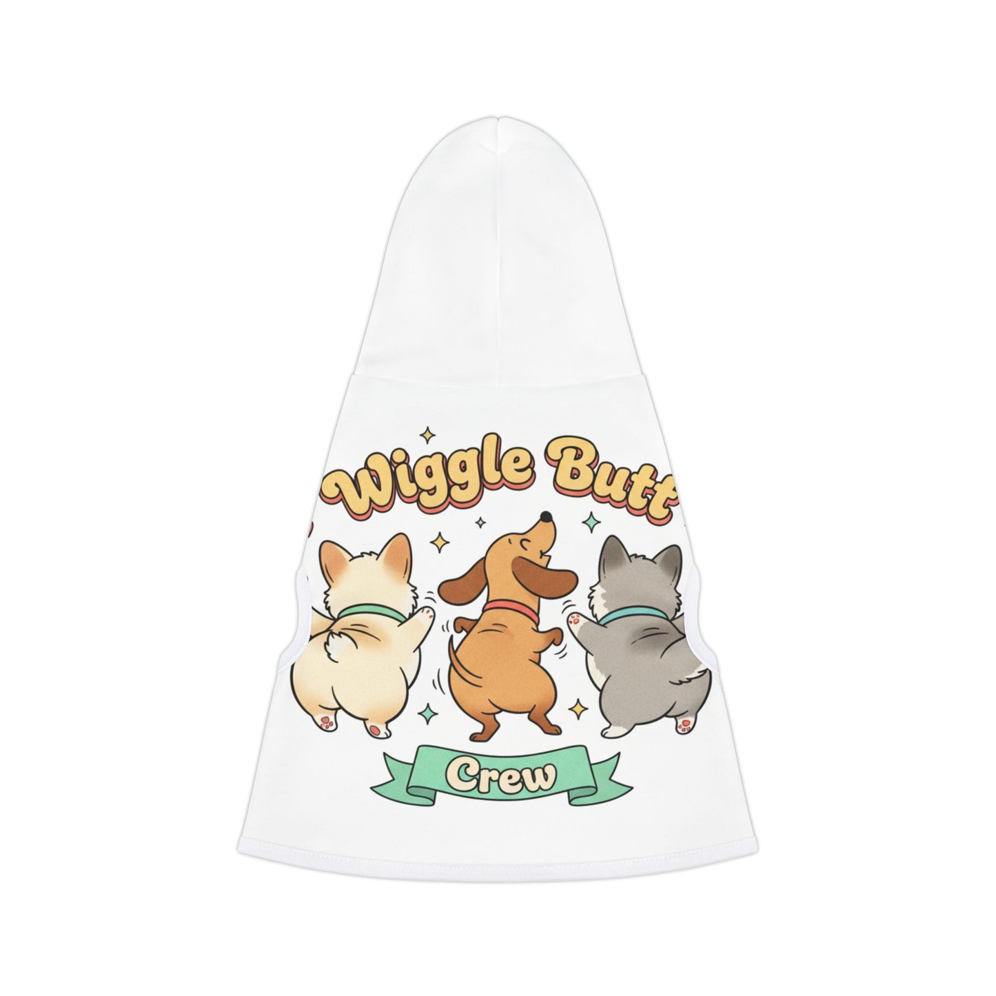 Pet Hoodie - Wiggle Butts Crew Cute Dog Butt Graphic Hoodie for Small Dogs